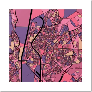 Seville Map Pattern in Purple & Pink Posters and Art